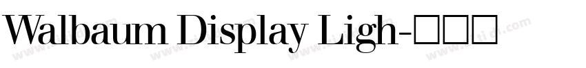 Walbaum Display Ligh字体转换